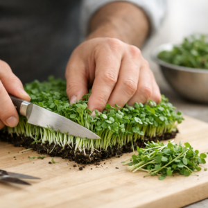 Micro-pousses artisanales fraîches destinées aux chefs professionnels